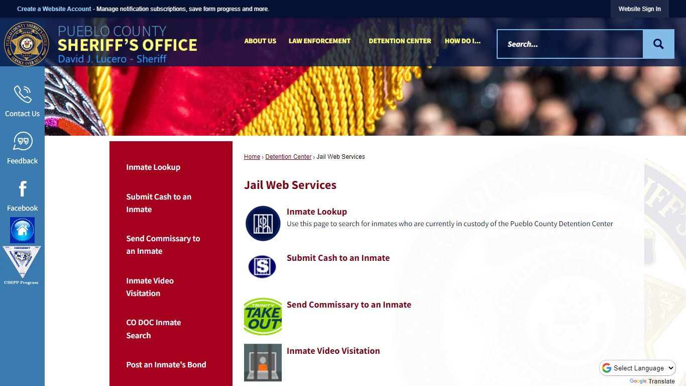 Jail Web Services | Pueblo County Sheriff, CO