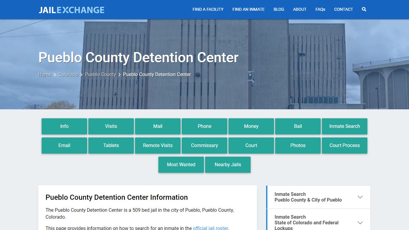 Pueblo County Detention Center, CO Inmate Search, Information