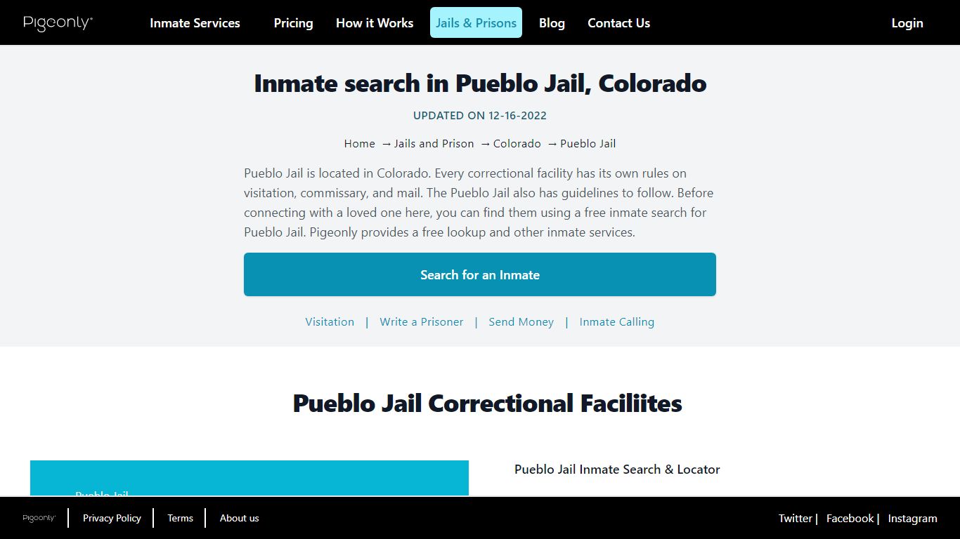 Inmate Search Pueblo Jail, Colorado | Pigeonly